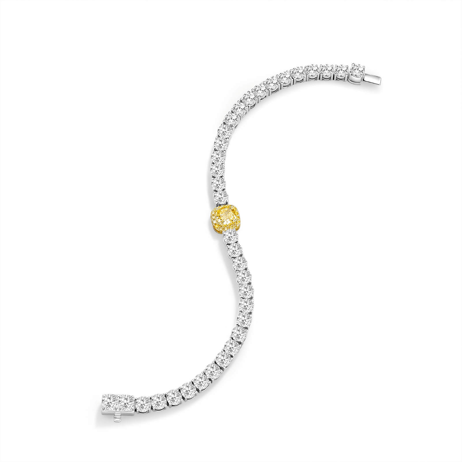 PT950,培育黄钻1ct, 白钻36颗11.11ct